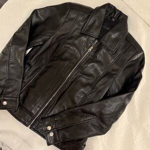 Harrington Style Genuine Leather Jacket